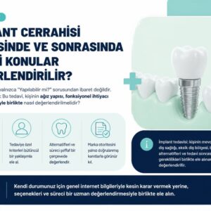 İmplant cerrahisi öncesinde ve sonrasında hangi konular değerlendirilir?